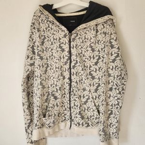 Hurley/ Lace Print Zip Up Hoodie